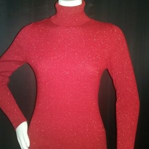 Glittery red turtle neck by Worthington